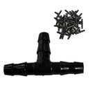 Barbed Connectors Drip Irrigation, 1/4" Universal Barbed Tee Fittings(100pcs 1/4" Tee Fittings) by GreenHaven Gardens