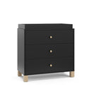 Storkcraft California 3-Drawer Chest with Removable Changing Topper (Black with Driftwood) – GREENGUARD Gold Certified, Interlocking Drawer System, Pre-Installed Tracks, Easy Assembly by TinyTreasures Baby Boutique