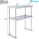AmGood Double OverShelf Stainless Steel NSF - Many (30" Long x 14" Deep) by CozyNest Decor