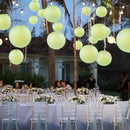 WYZworks - Pack of 10 Round Paper Lanterns 12 x 12 x 12 inches Hanging Paper Lanterns Lamp for Wedding, Birthday, Party and Home Decorations Light Apple Green by GreenHaven Gardens