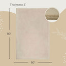 Premium Baby Play Mat 60”x 80” Beige – Cloud-Soft Coral Velvet Memory Foam Rug for Crawling & Play – Non-Slip, Water-Resistant, Care Tummy Time Mat – Non-Toxic Padded Playmat by TinyTreasures Baby Boutique