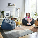 Classic Bean Bag Chair, with Faux Rabbit Fur Cover for Teens and Kids, Memory Foam Bean Bag Chairs, Ultra Soft Faux Fur Fabric, 2.5 feet Round Fluffy Bean Bag Sofa by TinyTreasures Baby Boutique