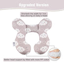 vocheer Baby Travel Pillow(Upgraded), Head and Neck Support Pillow for Pushchair, Car Seat,Stroller, Bouncer, Cotton(Grey Cloud by TinyTreasures Baby Boutique