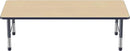 Factory Direct Partners FDP Rectangle Activity School and Classroom Kids Table (36 x 72 inch), Toddler Legs, Adjustable Height 15-24 inches - Maple Top and Navy Edge by CozyNest Decor