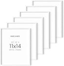 HAUS AND HUES White Aluminum Picture Frame 11x14 - Set of 6, Modern, White Aluminum Frames by CozyNest Decor