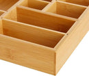 Juvale Drawer Organizer Tray - 14 x 10 x 2 In Brown Bamboo - 8 Adjustable Dividers for Custom Storage - Silverware & Utensil Organizer - Desk Drawer Divider - Versatile Wooden Divided Tray by CozyNest Decor