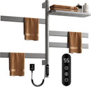 ENZE Smart Rotating Heated Towel Rack for Bathroom, Wall-Mounted Electric Towel Dryer with Swivel Bars & Shelf, Smart Timer, Low Carbon Steel, Plug-in/Hardwired, Towel Warmer with Wi-Fi App Control by TinyTreasures Baby Boutique