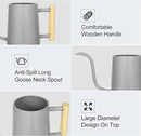 Watering Can Indoor Plants, 35 oz/1000 ml Metal Stainless Steel Watering Can Pot with Long Spout for Indoor House Plants Bonsai Outdoor Garden Flower Decorative (Gray) by GreenHaven Gardens