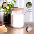 Set of 2 Large Glass Food Storage jar, 100 FL OZ (3000ml) Glass Flour Canister with Airtight Bamboo Lids for Kitchen Corner, BPA-Free Flour Container for Sugar, Ground Coffee, Rice and Dry Food by CozyNest Decor