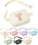 YOOLIFE Bridesmaid Gifts - Bridesmaid Proposal Gift Wedding Day, Bridal Shower Gifts, Maid of Honor Gifts, Bachelorette Party Decorations Favors, White Initial Crossbody Bag Belt Bag Y by TinyTreasures Baby Boutique