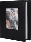 RECUTMS 100 Photo Album for 4x6 100 Small Photos Black Premium Leather Cover Inner White Page Vertical Photo Book for Family Wedding Graduation （Black） by TinyTreasures Baby Boutique