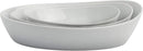 Denmark White Porcelain Chip Resistant Scratch Resistant Commercial Grade Serveware, 3 Piece Oval Serving Bowl Set by CozyNest Decor