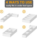 SpaceAid 4 Pack 10" High Under Bed Storage Containers, Large Underbed Storage Organizer Bins with Lids for Bedroom, Dorm, Clothes, Closet Organization, Bed Sheets and Blankets (White) by CozyNest Decor