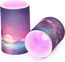 Flickering Flameless Candles, Palm Tree Beach Tropical LED Candles with Remote Timer, Set of 2 Battery Operated Candle for Valentine Wedding Birthday by GreenHaven Gardens