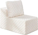 Single Sofa 1 Seat Couch with Deep Seat Memory Foam Cloud Chair with Pillows Large Sofa with L Shape for Living Room Bedroom (Plush White, Single) by CozyNest Decor