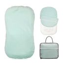 Baby Lounger - Snuggle Cozy Me Infant Lounger for Newborns | Flannel Cover, Breathable Soft, Portable Awake-Time Pad, Essential Baby Gift -Lake Green by TinyTreasures Baby Boutique