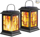 Solar Lanterns - Outdoor Hanging Solar Lights with Flickering Flame, Decorative Garden Lanterns, Waterproof LED Lights for Garden, Patio, Pathway, Yard - 2 Pack by GreenHaven Gardens
