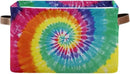 Tie-Dye Rectangular Storage Basket Organizer Bin Shelf Baskets For Clothes Gifts For Home Office Dorm by GreenHaven Gardens