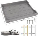 Coffee Table Tray - Large Ottoman Trays for Living Rooms - Wood Serving Tray with Handles(2 Sets) - Wooden Tray for Coffee Table, 4 Round Coasters Included, Gray by CozyNest Decor