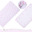 Cloele Elephant Crib Bedding Set for Girls - 3 Piece Baby Bedding Set Includes Comforter Fitted Sheet Crib Skirt - Pink Floral Standard Size Nursery Bedding Set Baby Crib Set for Girls by TinyTreasures Baby Boutique
