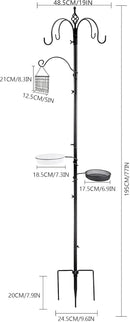 yosager Premium Bird Feeding Station Kit, 77" x 19" Birds Feeder Pole, Deluxe Multi Feeder Hanging Kit with Metal Suet and Bird Bath for Wild Birds Watching, Birdfeeder and Planter Hanger by GreenHaven Gardens