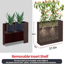 Metal Tall Long Planter Box Large Rectangular Planter Flower Pot with Drainage Holes for Indoor Outdoor Deck Porch Garden Home Patio Front Door (Espresso, S) by GreenHaven Gardens