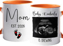 Personalized Promoted To Mommy EST. 2026 Accent Coffee Mug, Pregnancy Announcement White Ceramic Cup Gift For New Mom, Custom Name & Picture Ultrasound Baby Coffee Cup 11 15 Oz, Future Mommy Teacup by TinyTreasures Baby Boutique