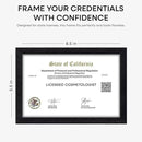 Homeforia 5.5x8.5 Business License Frame Black, High End Oak 5.5 by 8.5 Wood Certificate Frame, 8.5 x 5.5 Document Frame for Wall or Tabletop, Wooden Picture Frames, Tempered Glass, Wall Kit, Set of 1 by CozyNest Decor