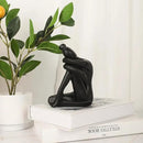 Unique Cast Iron Girl Thinker Bookends, Heavy-Duty Decorative Book Stoppers for Shelves, Creative Home and Office Desk Ornaments, 1 Pair/2 Pieces, 5.9" by CozyNest Decor