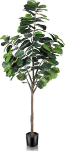8ft(96in) Fiddle Leaf Fig Tree Artificial - Tall Faux Fiddle Leaf Fig Tree - Fake Fig Plant with Realistic Texture for Indoor Outdoor Modern Home House Office by CozyNest Decor