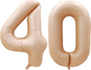 GOER Number 40 Balloons for 40th Birthday Party Decorations,42 Inch Jumbo Foil Helium Balloons for 40th Anniversary (Caramel) by TinyTreasures Baby Boutique