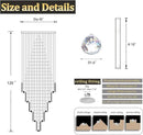 D40''X H120'' High Ceiling Chandelier Crystal Raindrop Big Chandeliers Staircase Large Chandelier Empire Entrance Foyer High Ceiling Pendant Chandelers Fixture LED Dimmable 2700K-4500K-6000K by CozyNest Decor