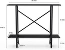 Zhongma 2 Tier Metal Sturdy Narrow Plant Stand with Wheels, Plant Stand Indoor and Outdoor, L35.43 x W10.3 x H29.9 inch, 440 LBS Capacity & Heavy Duty Construction. by GreenHaven Gardens