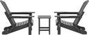 WO Home Furniture Adirondack Chairs Table Set of 3 PCS Outdoor Folding Chairs Side End Table Weather/UV Resistant for Lawn, Garden, Bon Fire, Balcony (Grey) by GreenHaven Gardens