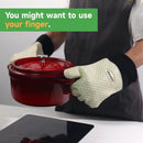 GEEKHOM BBQ Gloves Heat Resistant Oven Mitts - Silicone Grilling Gloves with 14" Long Arm Protection - Waterproof Pot Holder Non-Slip for Men & Women, Kitchen Cooking, Baking, Camping, Beige by GreenHaven Gardens