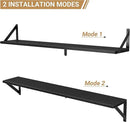 Heimlove Floating Shelves for Wall, 36 Inch Long Wood Floating Bookshelf Set of 3, Wall Mounted Hanging Shelf for Bathroom Bedroom Kitchen, Black by CozyNest Decor