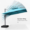 PURPLE LEAF 11ft Patio Umbrella with Base Included Large Offset Umbrella Hanging Double Top Square Cantilever Outdoor Umbrella for Garden Deck Backyard Pool Turquoise Blue by GreenHaven Gardens