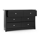 Storkcraft Crescent 6 Drawer Bedroom Dresser (Black) – GREENGUARD Gold Certified, Nursery Dresser for Kids Bedroom by TinyTreasures Baby Boutique