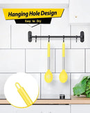 Pack of 2 Large Silicone Cooking Spoons,Non Stick Solid Basting Spoon,Heat-Resistant Kitchen Utensils for Mixing,Serving,Draining,Stirring (YELLOW) by CozyNest Decor