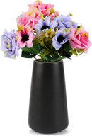 Simple Vase for Flowers Plants, Matte Vases for Modern Table Shelf Home Decor Wedding Boho Decor, 6" H Frosted Elegant Ceramic Vase for Pampas Grass Fluffy Stem Bouquet Lavender Flowers (Black, 4) by GreenHaven Gardens