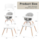 Baby High Chair, 7 in 1 Convertible High Chairs for Babies and Toddlers, Kids Learning Table, Building Block Table, Toddler Dining Chair with 360° Rotating Seat, 5-Point Safety Harness (Grey) by TinyTreasures Baby Boutique