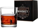 Old Fashioned Whiskey Glasses, Stemless Wine Glasses with Gift Box, 10Oz Rocks Glass for Scotch Cocktail Bourbon Vodka Liquor, Unique Gifts for Dad, Husband, Father's Day, Anniversary by CozyNest Decor