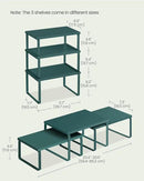SONGMICS Cabinet Organizer Shelf, Set of 3 Kitchen Counter Shelves, Kitchen Storage, Spice Rack, Stackable, Expandable, Cascade Green UKCS220C01V1 by CozyNest Decor
