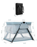 Lilian&Gema 2-in-1 Travel Crib, Portable Crib with Backpack, Lightweight Baby Travel Playpen, Foldable Play Yard with Thick Mattress for Babies & Toddlers, Baby Travel Essential by TinyTreasures Baby Boutique