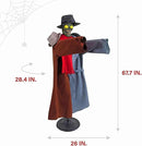 Haunted Hill Farm Life-Size Animatronic Coatrack Monster by Tekky Halloween Decoration with Motion-Activated Sounds by CozyNest Decor