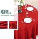 Surmente Red Tablecloth for Round Tables, 120-inch Round Table Cloths for Weddings, Banquets, or Restaurants by CozyNest Decor