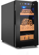 Electric Cigar Humidor, 25L 200 Counts Large Capacity,Thermostatic Electric Cooler Cabinet with Digital LED Screen, Safety Lock,Smart Humidity & Temp Control, Gifts for Men by CozyNest Decor