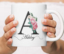 Personalized Monogrammed Mug for Women with Name and Initial - Custom Monogram Coffee Mugs - Initial Mugs - Mother's Day Gifts, Birthday Gift for Woman - Bridesmaid Mug by TinyTreasures Baby Boutique