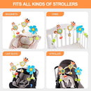 Koty Baby Stroller Arch Toy with Teether, Rattle, Crinkle Sound, Mirror & Music Box, Newborns Sensory Activity Carrier Take-Along Toy, Adjustable for Bouncers, Car Seat & Pram 0M+(Deer) by TinyTreasures Baby Boutique