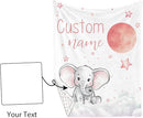Personalized Nursery Crib Bedding Set: Custom Name 5 Piece Baby Crib Sets with Starry Sky Elephant Design - Toddler Double Layer Blanket Set, Comfortable Crib Bed Sheets for Baby Grils by TinyTreasures Baby Boutique